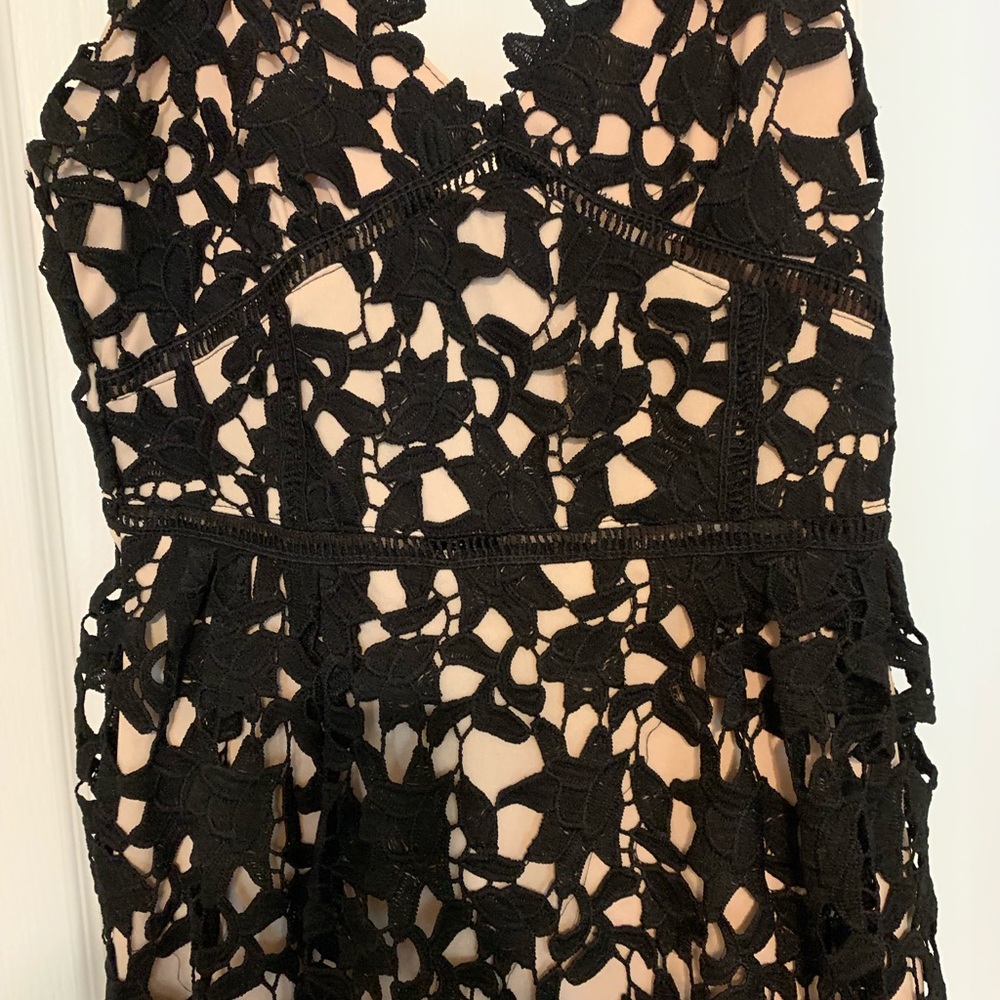 Black illusion dress fully lined